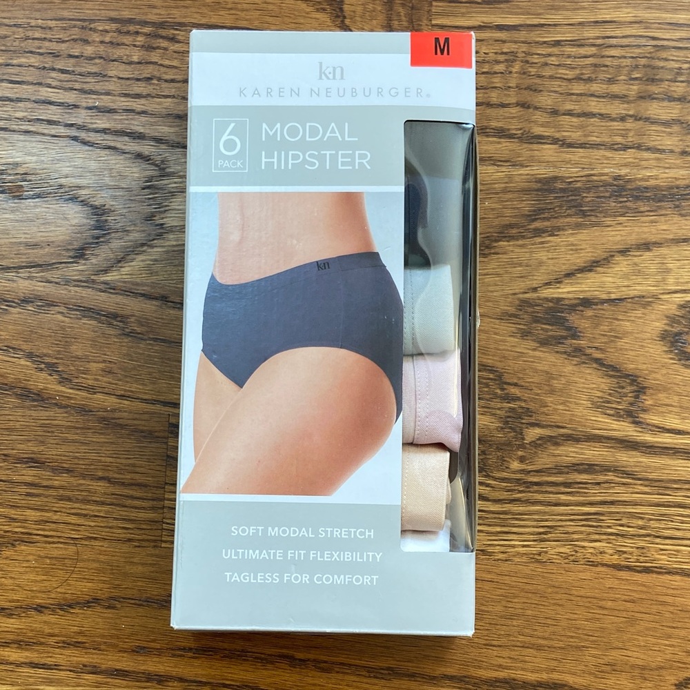 NEW Karen Neuburger 6 Pair Modal Hipster Underwear Size Medium‎ and Large
